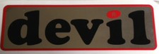 DEVIL EXHAUST DECAL 145MM X 45MM