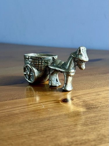 Vintage small brass donkey - brass,