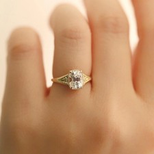 Art Deco Style Cushion Cut Lab