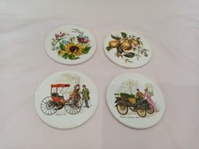 Ceramic Coasters with Cork Backing - Set of 4