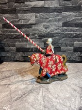 Rare Medieval Jousting Knight Statue Figure On Horseback Missing Horse Ear