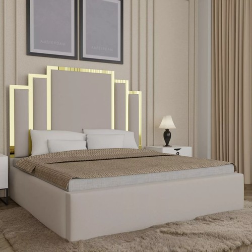 Luxury gold stripe bed - gold,