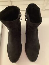 MODA IN PELLE ‘KALLIE’ HIGH WEDGE BLACK SUEDE BOOTS SIZE 6. (39)