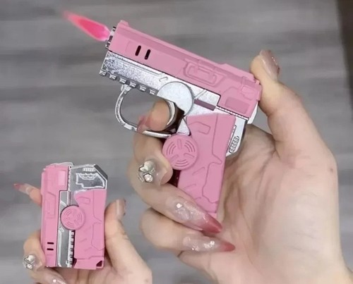 Pink foldable gun shape - pink,