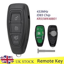 433Mhz Remote Car Key Fob 3 Button ID83 For Ford Focus Mondeo Fiesta KR55WK48801