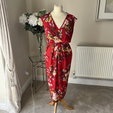Jojo Maman Bebe - Red Floral Maternity & Nursing Dress - Size U.K. 16 BNWT 
