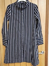 Cos high neck navy white