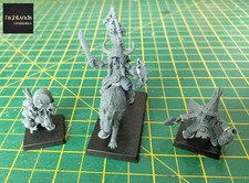 Highlands Miniatures Steppe Goblin Heroes: Shaman, Boss, Warboss on Giant Wolf.