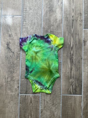 Tie dye baby grow - tie, vest