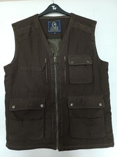 Mens Utility Vest Gilet Brown