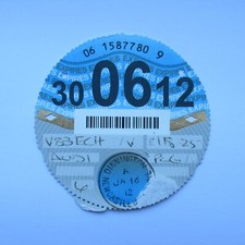 UK Road Tax Disc 30 June 2012 (06 12 Audi Birthday Present Old Car)
