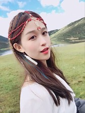 Beaded Piece Band Chain Hair Band White Indian Style UK H4 Bohemian Head Dress