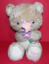 CLINTONS * Best Mum Teddy Bear Holding Flower * 11" (28cm) Tall *