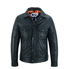Mens trucker leather jacket - mens,