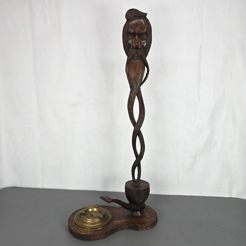 Vintage carved wood brass - wood,