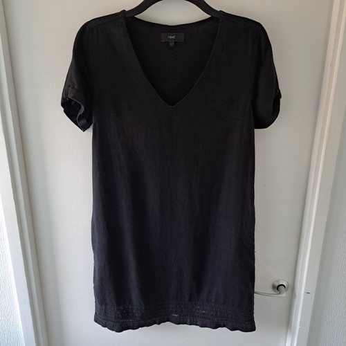 Next womens black linen blend - black,