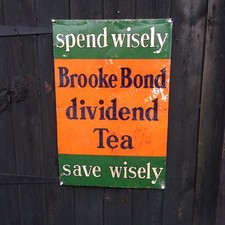 Original Brooke Bond Tea Sign In Fair Condition for Age.