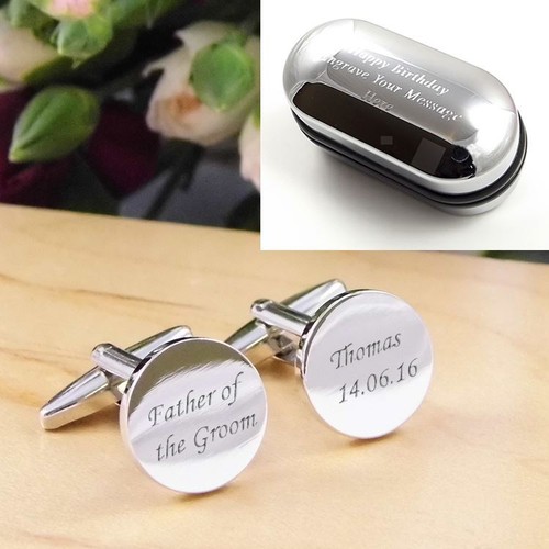Silver round engraved - round,