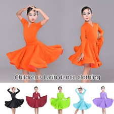 Latin Dance Dress Kids Competition Training Costume Tango Salsa Dancewear Girls