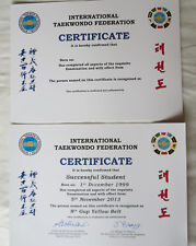 ITF TAEKWONDO CERTIFICATES - Great quality with many different uses