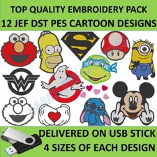 Cartoon Embroidery Designs USB