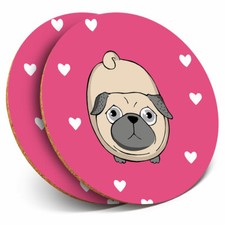 2 x Coasters - Adorable Pink