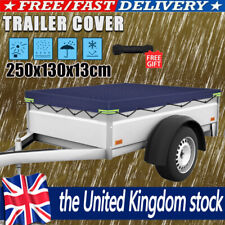 600D 8x4 Heavy Duty Waterproof 8 Ft X 4 Ft Trailer Cover Black 250x130x13cm Blue