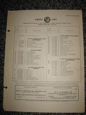 MORRIS MINOR 1000 - c1957 - SU CARBURETTER - GENUINE SERVICE PARTS LIST AUC9630