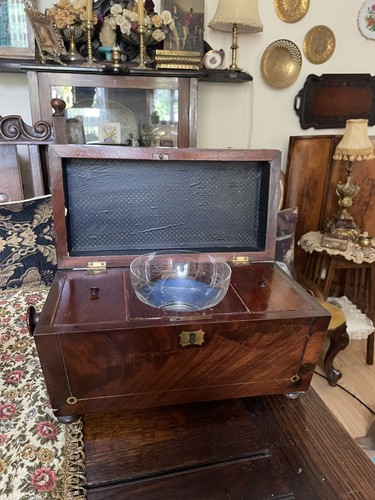 1870 georgian wood tea - georgian, caddy