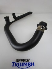 TRIUMPH BONNEVILLE T120 T100  EXHAUST HEADER & LINK DOWNPIPE LEFT HAND BLACK 