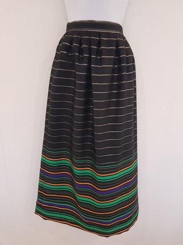 Vintage skirt black midi - midi, size