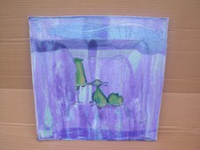 Unique Hand Painted Wall Art Ceramic Piece Very Heavy 17 x 17" Striking