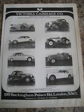 VICTORIA CARRIAGE CO SPECIALISTS IN CLASSIC CARS STOCK LIST 77 ADVERT A4 FILE 44
