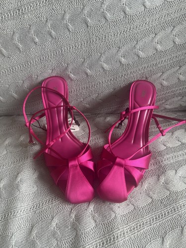 Zara pink satin strappy - pink,