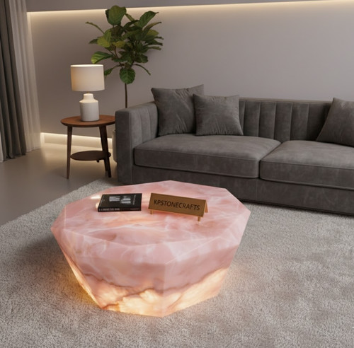 Pink onyx diamond - coffee, table
