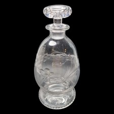 Vintage Glass Decanter Etched