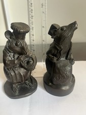 A pair of vintage Cold Bronze Figurine Mouse Heavy 730 G