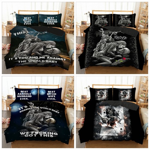 Gothic skull duvet quilt cover - skull,