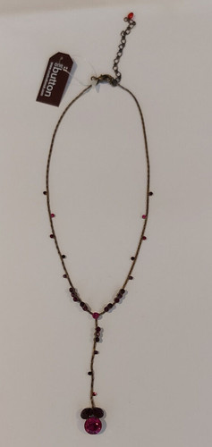 One button necklace purple - one,