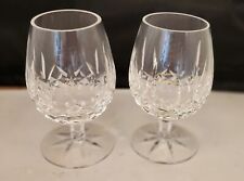 WATERFORD IRISH CRYSTAL 2 x LISMORE PATTERN SMALL BRANDY BALLOON GLASSES