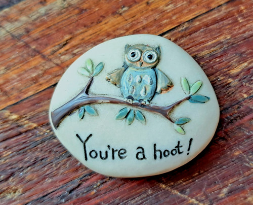 Painted sentiment pet pebble - painted,