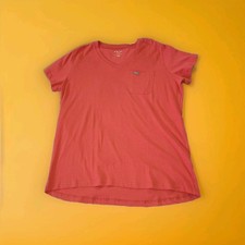Ariat Rebar Womens XL Cotton Strong V-Neck Short Sleeve T-shirt Pinkish Red NWOT