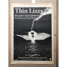 THIN LIZZY THUNDER AND LIGHTENING POSTER SIZED original music press advert from 
