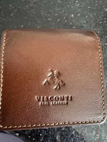 Visconti brown leather coin - leather,