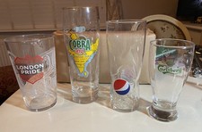 Job Lot Collectable Beer Glasses, Cobra 1990s/london Pride/carlsberg/Pepsi.