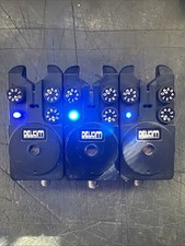 3 X OLD SCHOOL DELKIM STANDARD CARP/BARBEL BITE ALARM BUZZERS BLUE LED ?