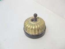 Vintage Brass & Ceramic Light Switch Old Dolly Toggle Jelly Mould