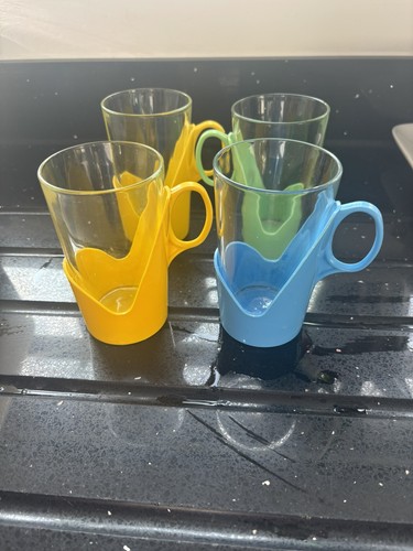 Vintage arcoroc glass mugs - arcoroc,
