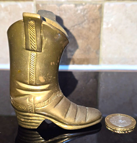 Vintage solid brass cowboy - solid,