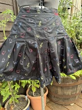 Vintage Boxfresh Black Cotton Pleated Poodle Mini Skirt Uk XS